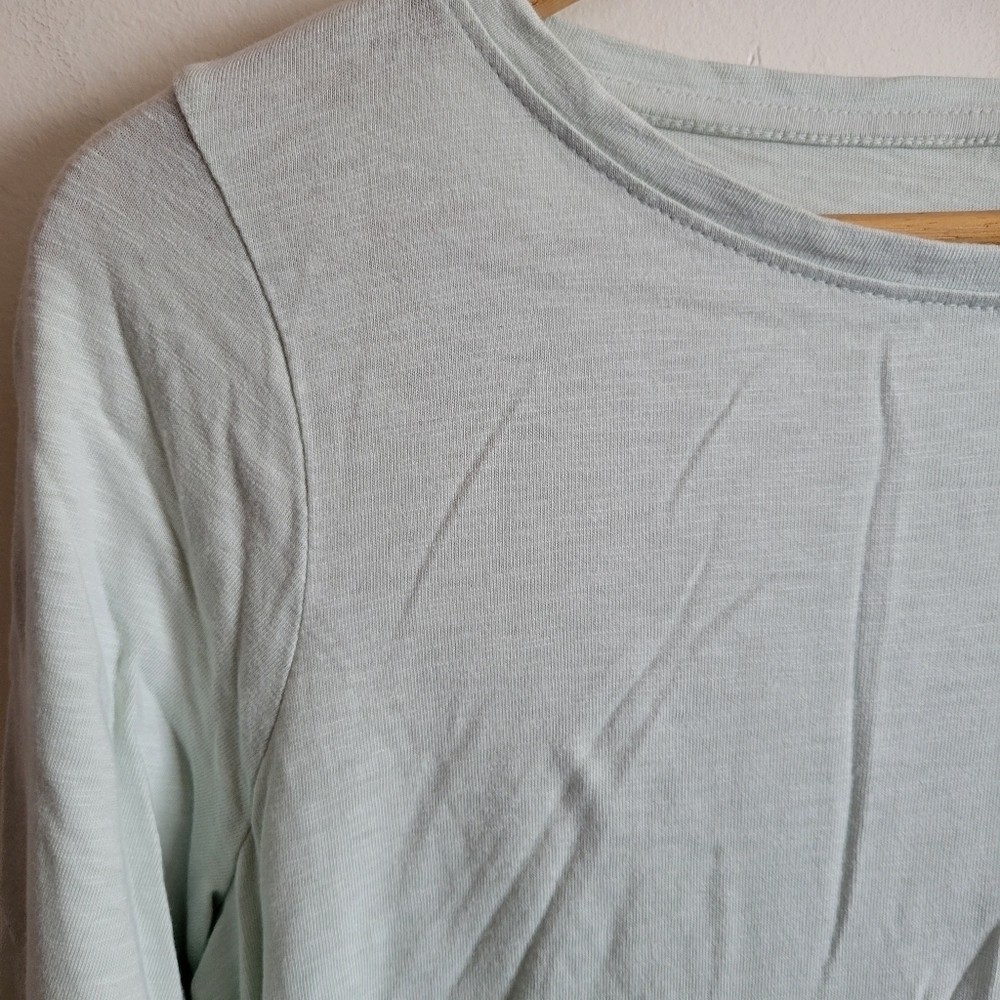 J.Jill Pure Jill 3/4 Long Sleeve Shirt Light Green Blue Small S - Picture 7 of 7